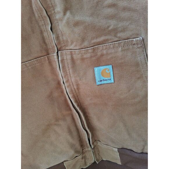 3XL Carhartt J131 Thermal Lined Hooded Duck Active Jacket Coat Brown - Picture 2 of 4